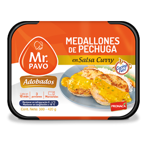 Medallones de Pechuga en salsa curry